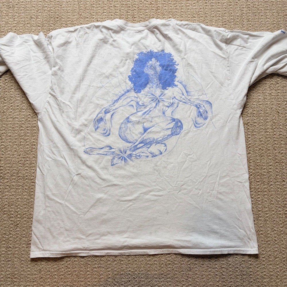 Kehlani SM/MD Flower Girl Tour Long Sleeve Graphic T-Shirt White Blue